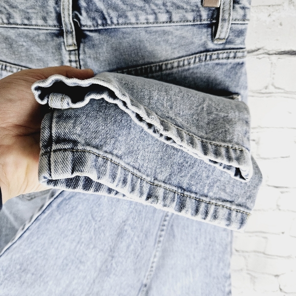 RE/USED | 100% cotton criss-cross high waist straight leg jeans - Picture 5 of 9